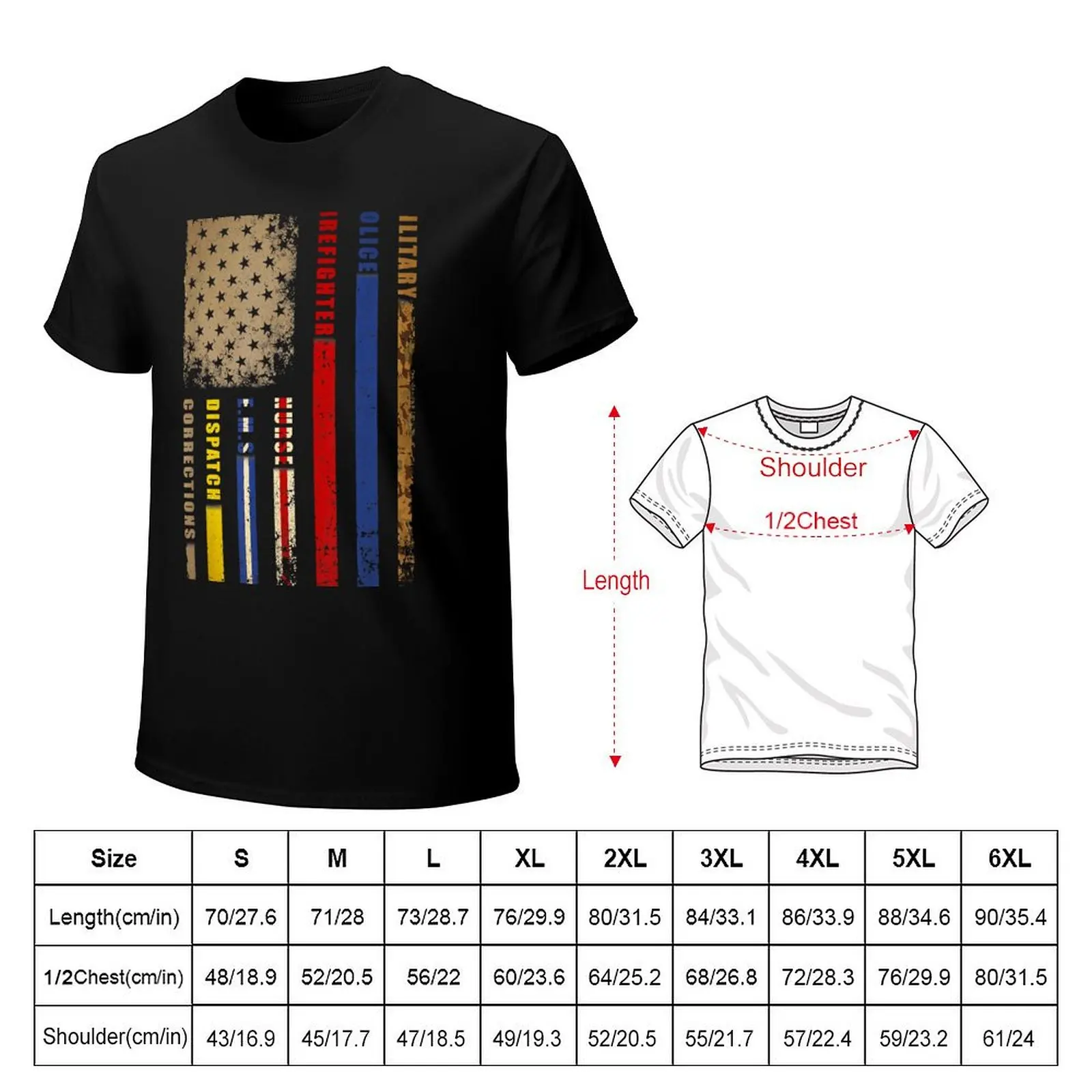 USA Flag Thin Line Military Police Nurse EMS Firefighter T-Shirt Fitness Training Breathable Tee