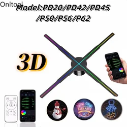 Newest P20-P62 3D Hologram Fan Projector Led Display Advertising logo Light Remote Lamp Shopping Mall Bar Product Display Light
