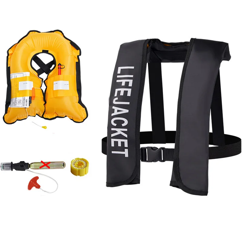 大人のためのプロの釣りベスト,セルフインフレータブル,ライフジャケット,手動,ウォータースポーツ,ラフティング,ボートアクセサリー,150n,100n