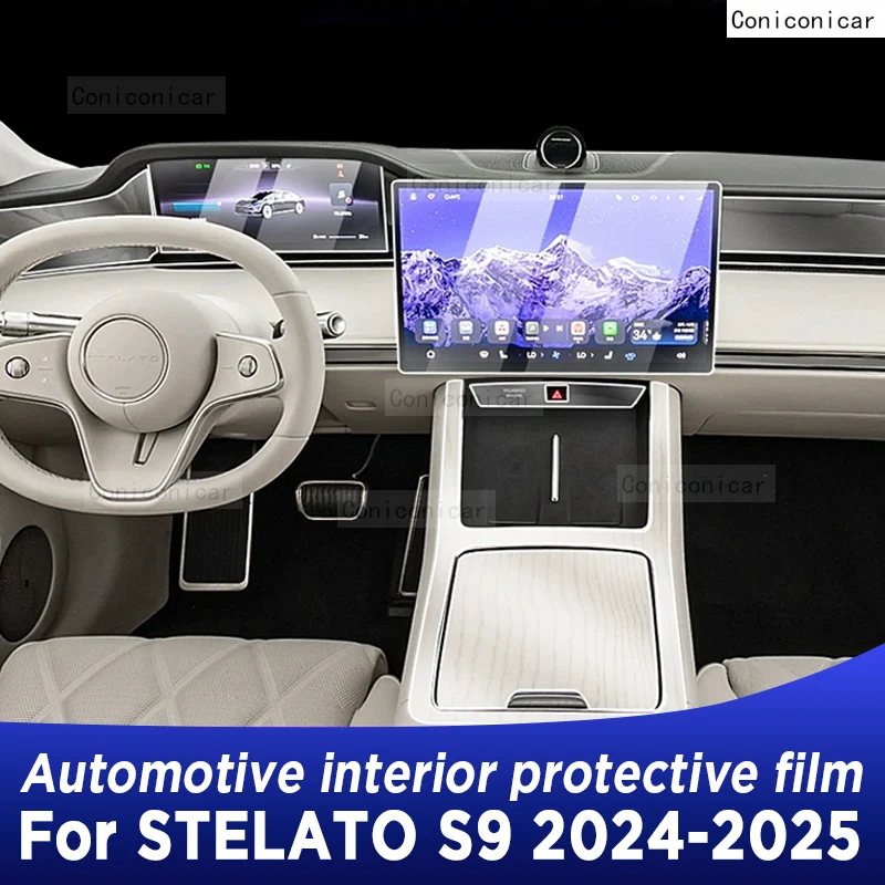 For STELATO S9 2024 2025 Car Interior Center Console Transparent TPU Protective Film Anti-scratch Repair Film Accessories