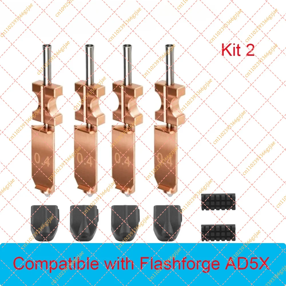 0.25mm 0.4mm 0.6mm 0.7mm Hotend Nozzle Kit for Flashforge AD5X, Quick-Detachable Extruder Replacement Parts