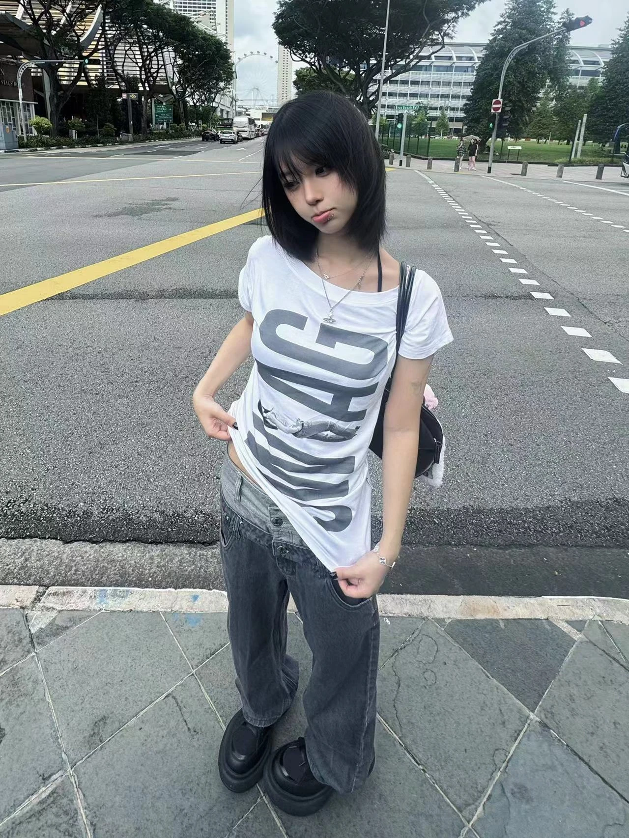 Karrram Japanisches Y2k-T-Shirt mit Buchstabendruck, 2000er-Jahre, koreanisches Kurzarm-T-Shirt, Vintage Harajuku Streetwear, Trashy American Retro – Detail 13