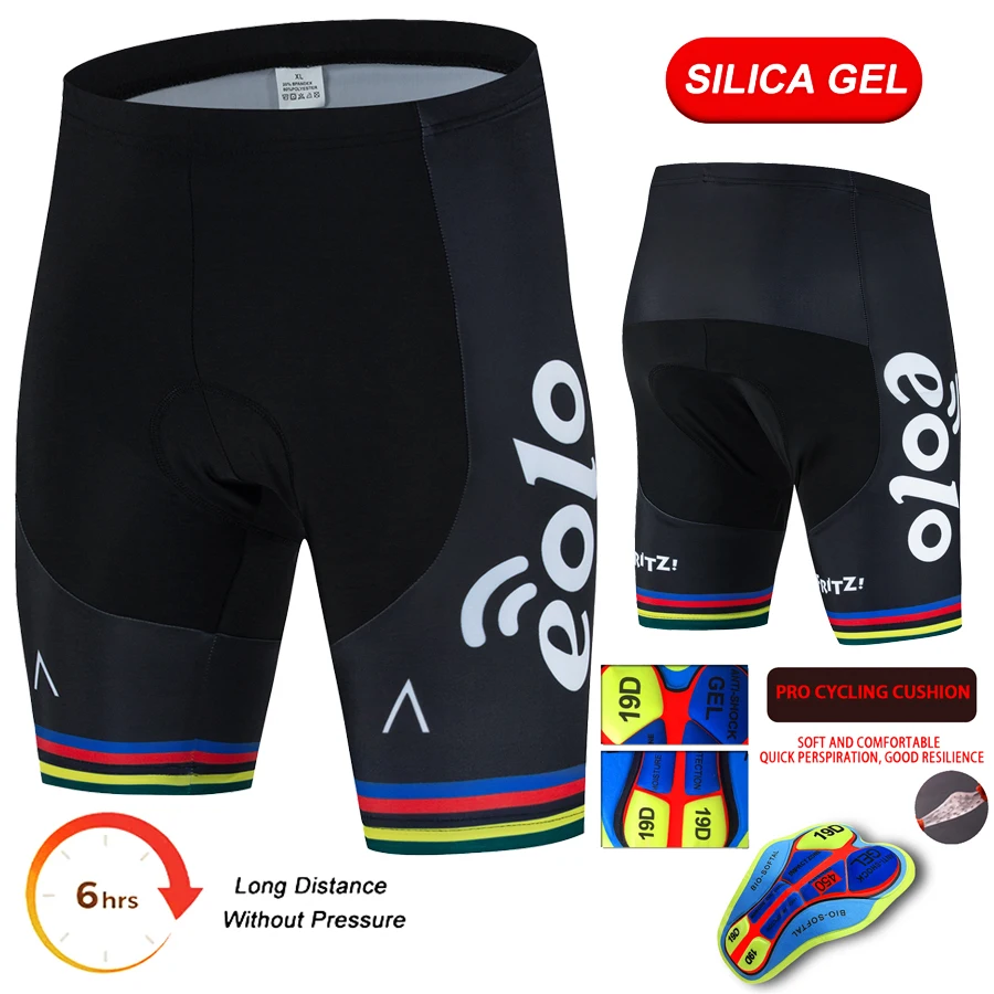 EOLO Pantaloncini con bretelle da ciclismo 2025 Uomo Sport Team Mtb Ciclismo Pantaloncini con bretelle neri Pantaloncini da equitazione per