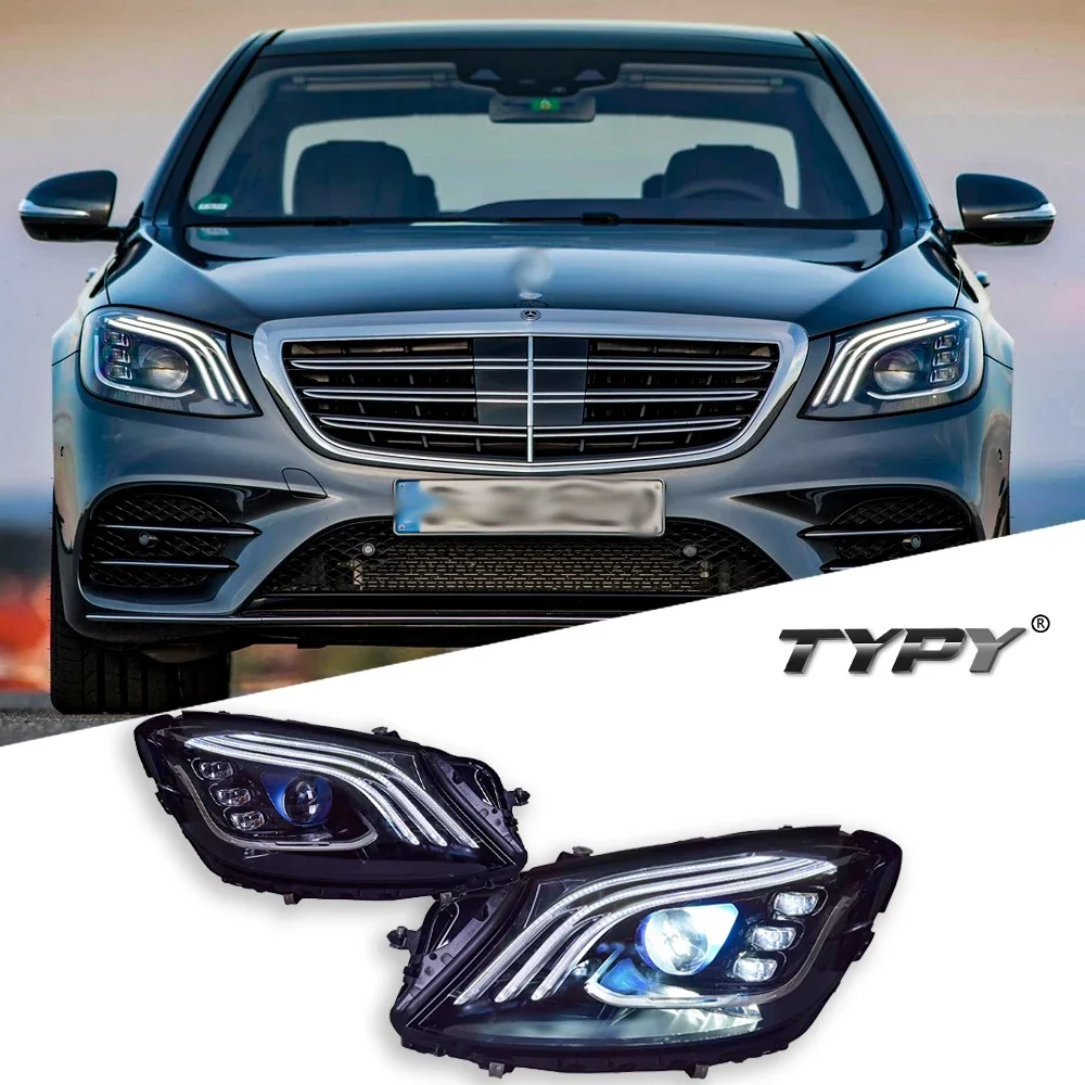

TYPY новая светодиодная фара, обновленная, модифицированная для Benz S-Class W222, фара 2014-2018, динамический сигнал, налобный фонарь, автоаксессуары