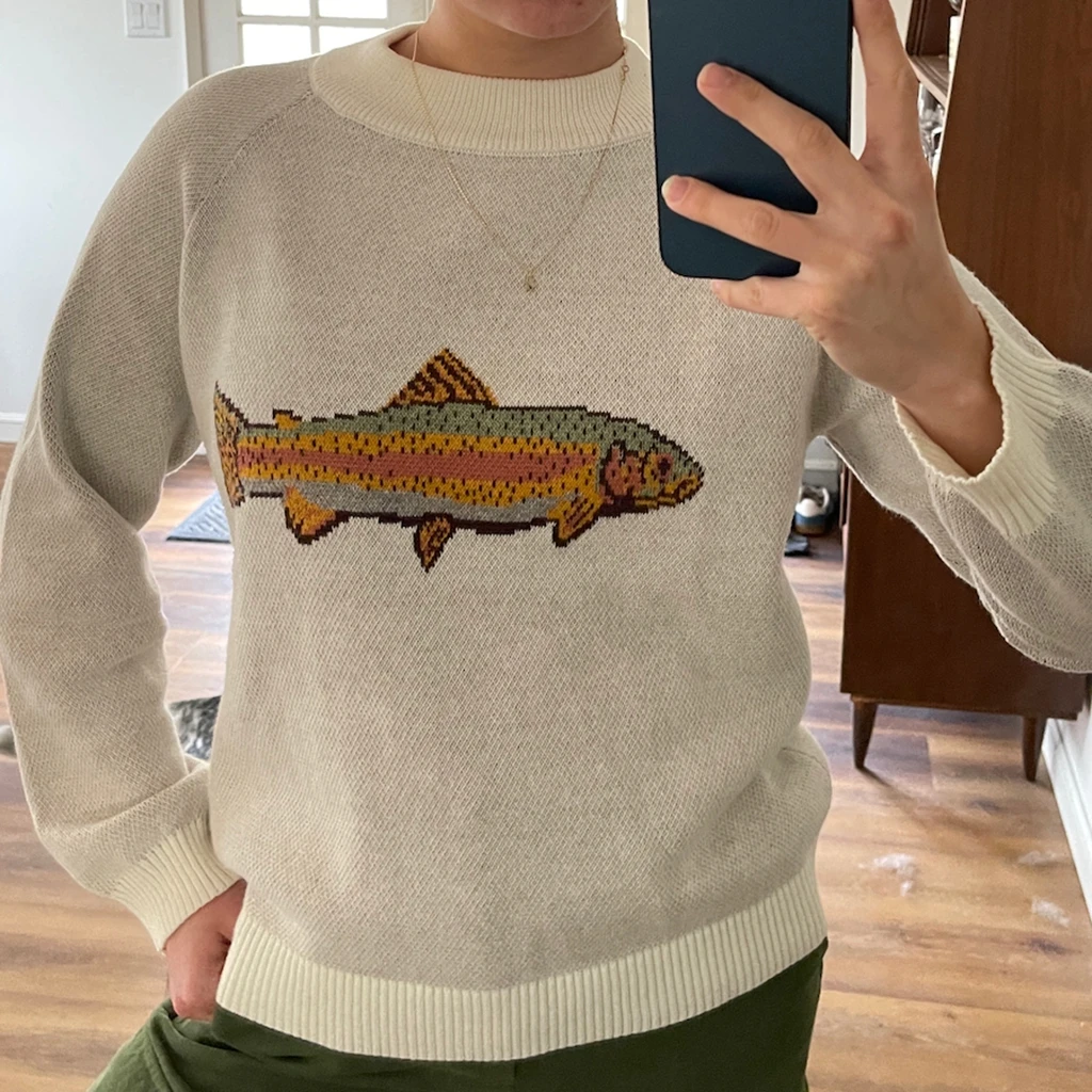 

Hot Women Streetwear Fish Embroidery Sweaters Casual Autumn Winter Knit Basic Patchwork Premium Pullovers