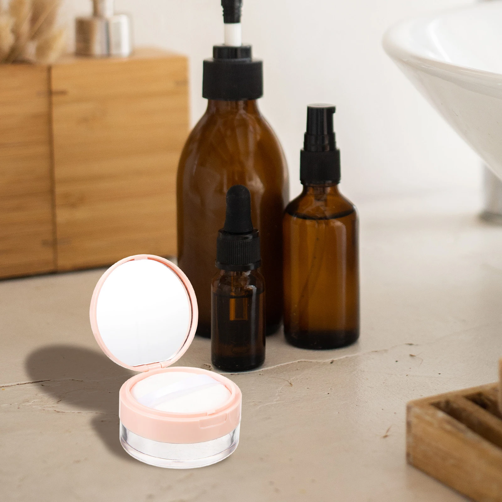 

2Pcs 20g Empty Cushion Compact Case Mirror Elastic Net Mini Puff Container Body Powder Travel Makeup Loose