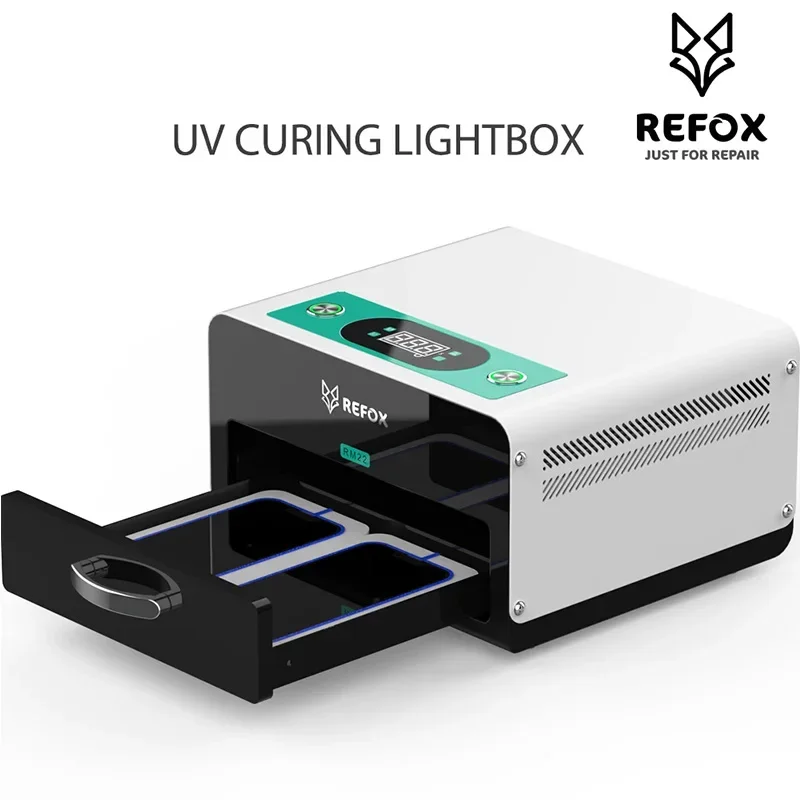 REFOX RM22 UV adesivo fotopolimerizzante Lightbox per telefoni cellulari schermo LCD ristrutturazione polimerizzazione di strumenti di riparazione