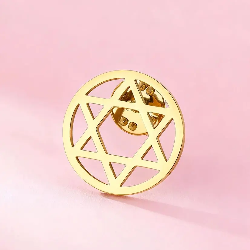 

Брошь-значок Teamer Star Of David из нержавеющей стали для женщин и мужчин, винтажный аксессуар для костюма, простой стиль, амулет, ювелирное украшение, подарок, новинка 2026 года