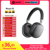 Picun F5 ANC Wireless Bluetooth 5.3 Headphones Hi-Res Audio Over Ear Headset 25dB Adaptive Noise Cancellation Earphones 50H