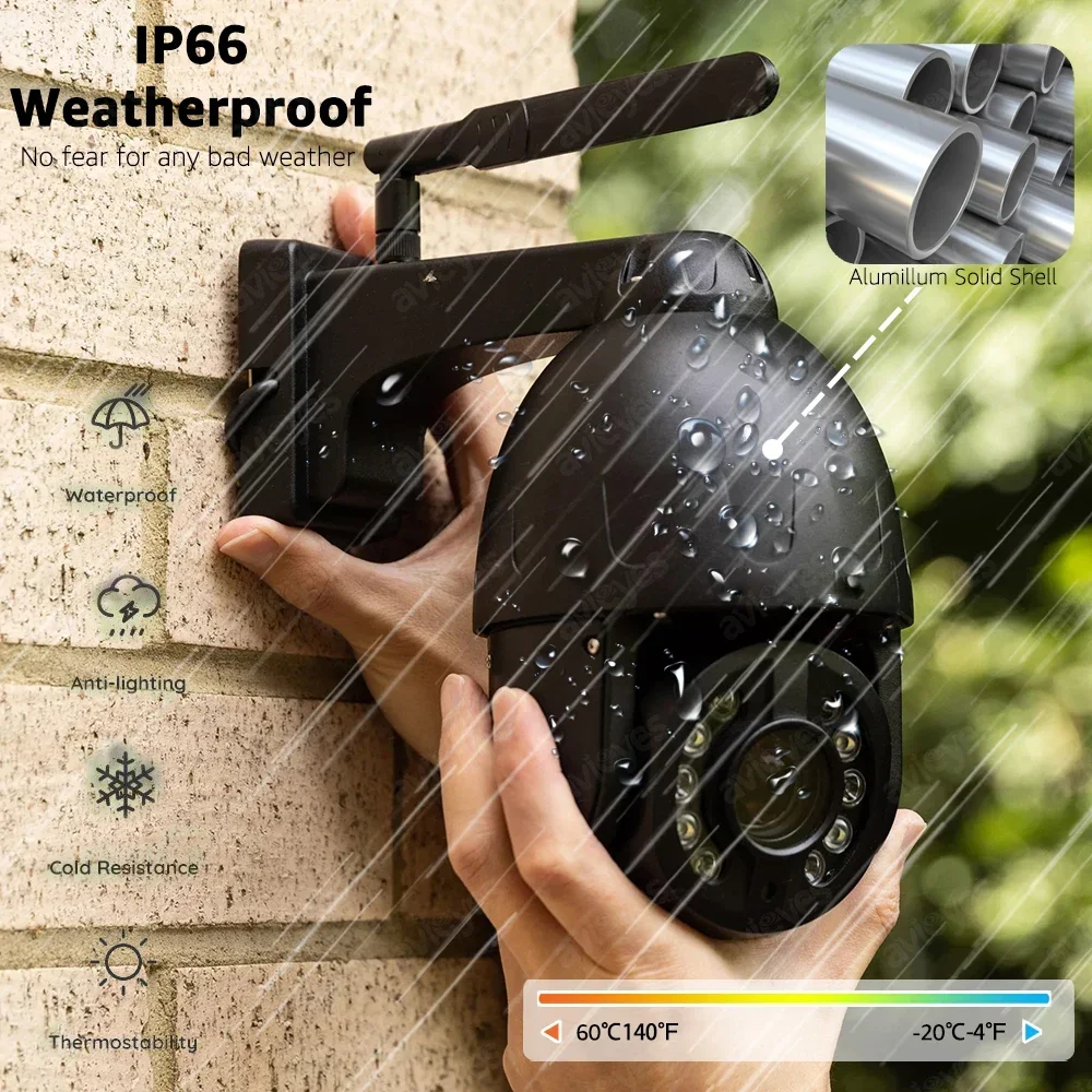 4K Outdoor IP Camera 10X 5X Optical Zoom Auto Tracking PTZ WiFi Security Camera Sony Color Night Vision Dome Surveillance Camera