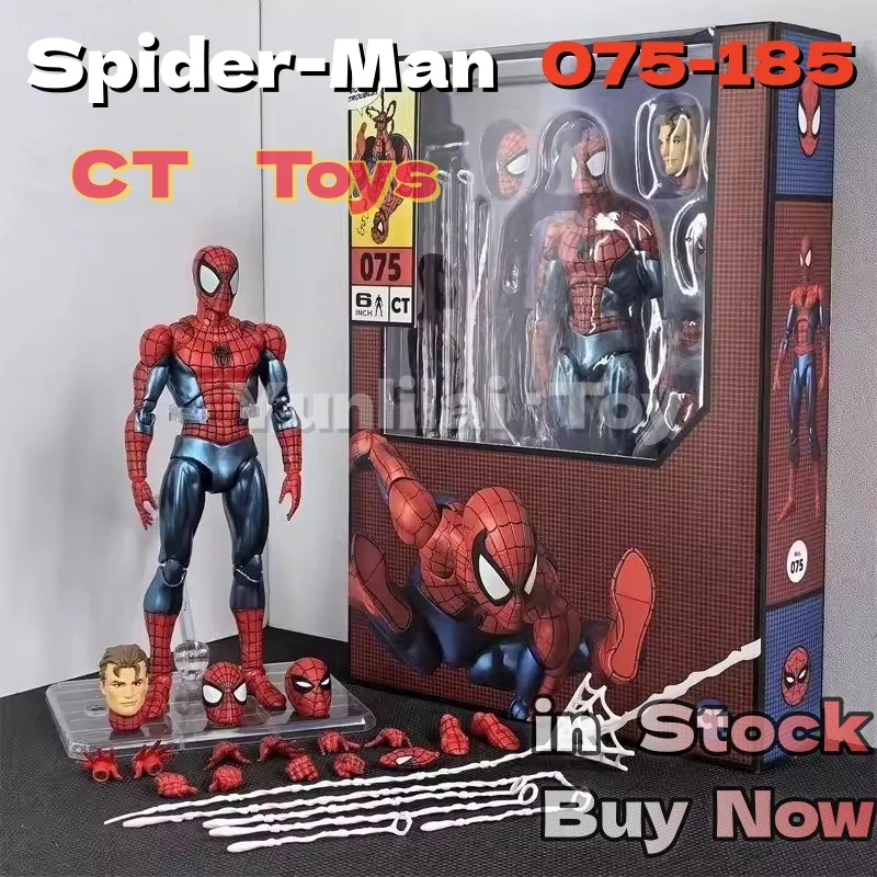 

Коллекционная фигурка CT Toys Mafex 075 Spiderman Action Figure Comic Ver, 6 дюймов, со сменными головами, для взрослых коллекционеров