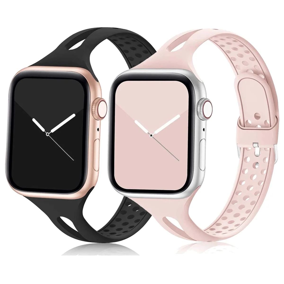 Schlankes Band für Apple Uhren armband 40mm 44mm 41mm 45mm 49mm 38mm 45 Silikon Correa Armband iwatch Serie 9 8 se 6 7 Ultra 2 Armband