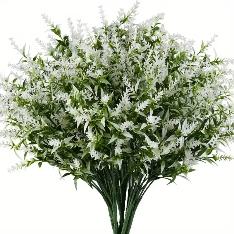 UV Resistant Artificial White Flowers Bundle for Outdoor Decor - Perfect for Weddings And Engagements - Durable Plastic Material