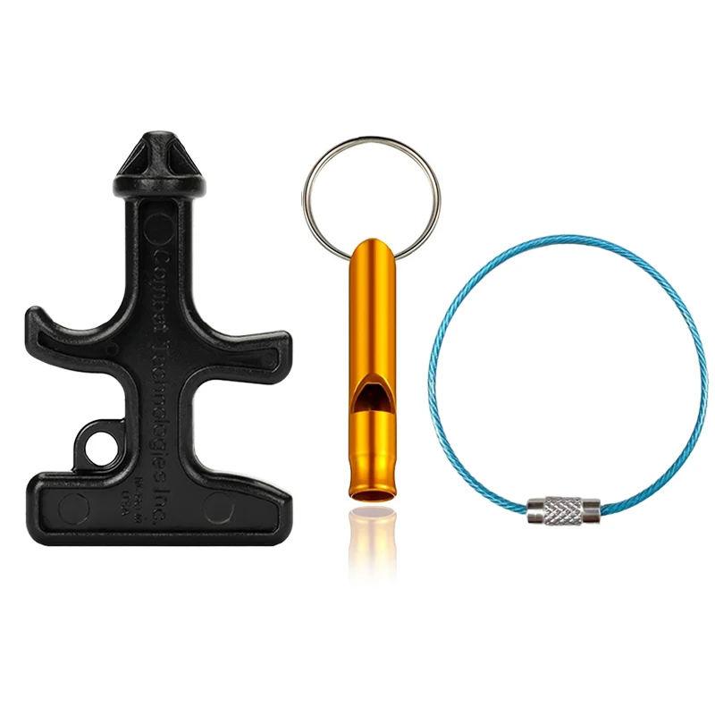 Outdoor Self Defense Keychain Emergency Glass Breaker Duron Drill Stinger Tactical Weapon Survival Whistle Keyring