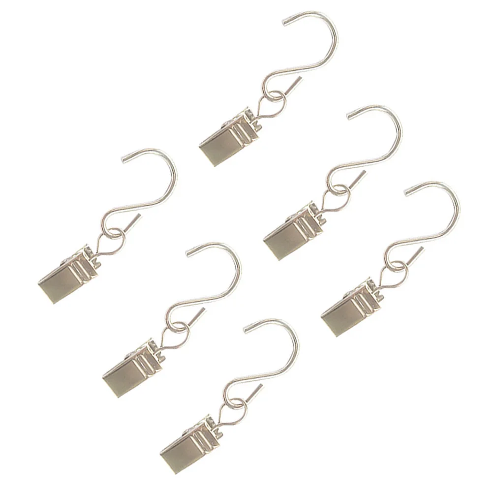

50Pcs S Shaped Hooks Metal Curtain Clips for Hanging String Lights Photos Lanterns Party Wedding Outdoor Use Curtain Hook