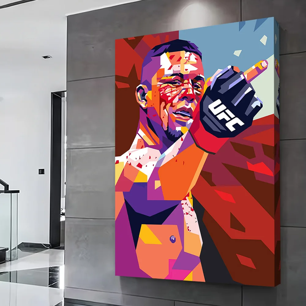 Boxer Fighter Pop Art Poster Customizable Printed Canvas Painting for Pictures Wall Art Luxury Decoration Decorative Picture