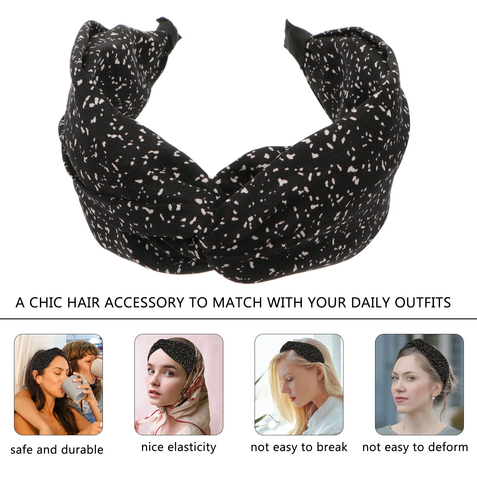 

Hair Cross Headb Beige Knot Wide Hoop Twisted Hairpiece Yoga Makeup Washing Face Hairstyle Tool Hair Care