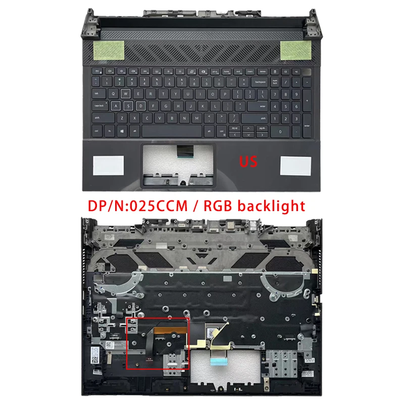 Imagem -04 - Teclado do Portátil com Luz de Fundo para Dell G15 5530 5531 5535 Acessórios do Portátil us 025ccm 095x4j Novo