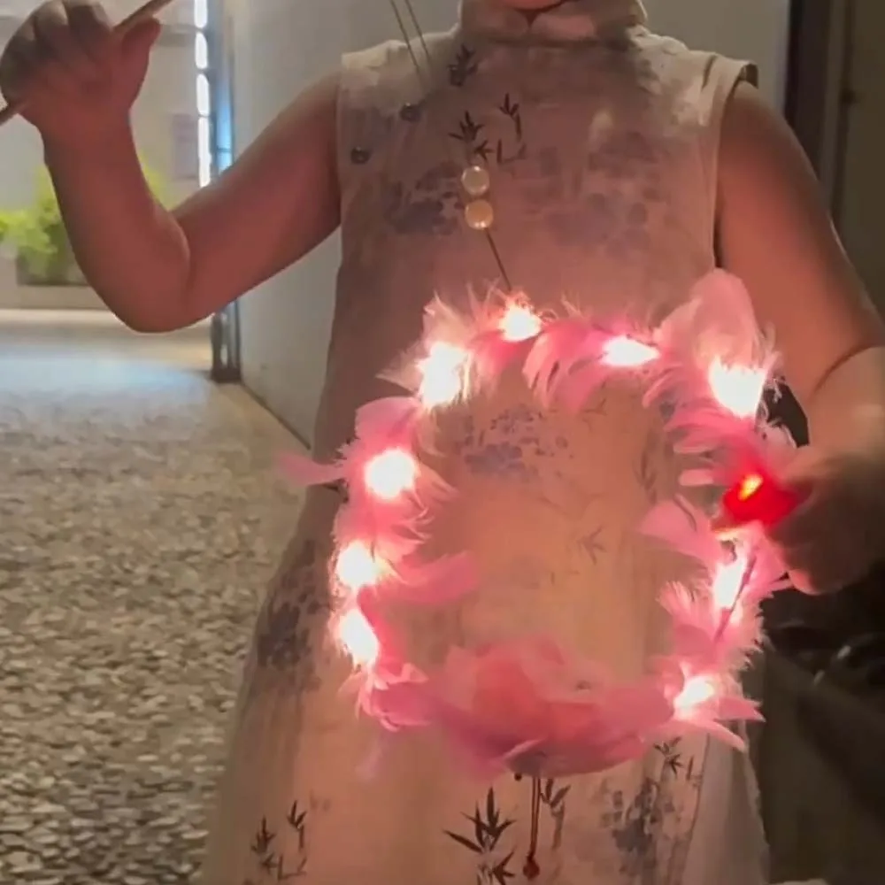 اليدوية الأطفال أرنب فانوس يده متوهجة أوسمانثوس زهرة الفوانيس النمط الصيني مضيئة ريشة الأرنب مصباح