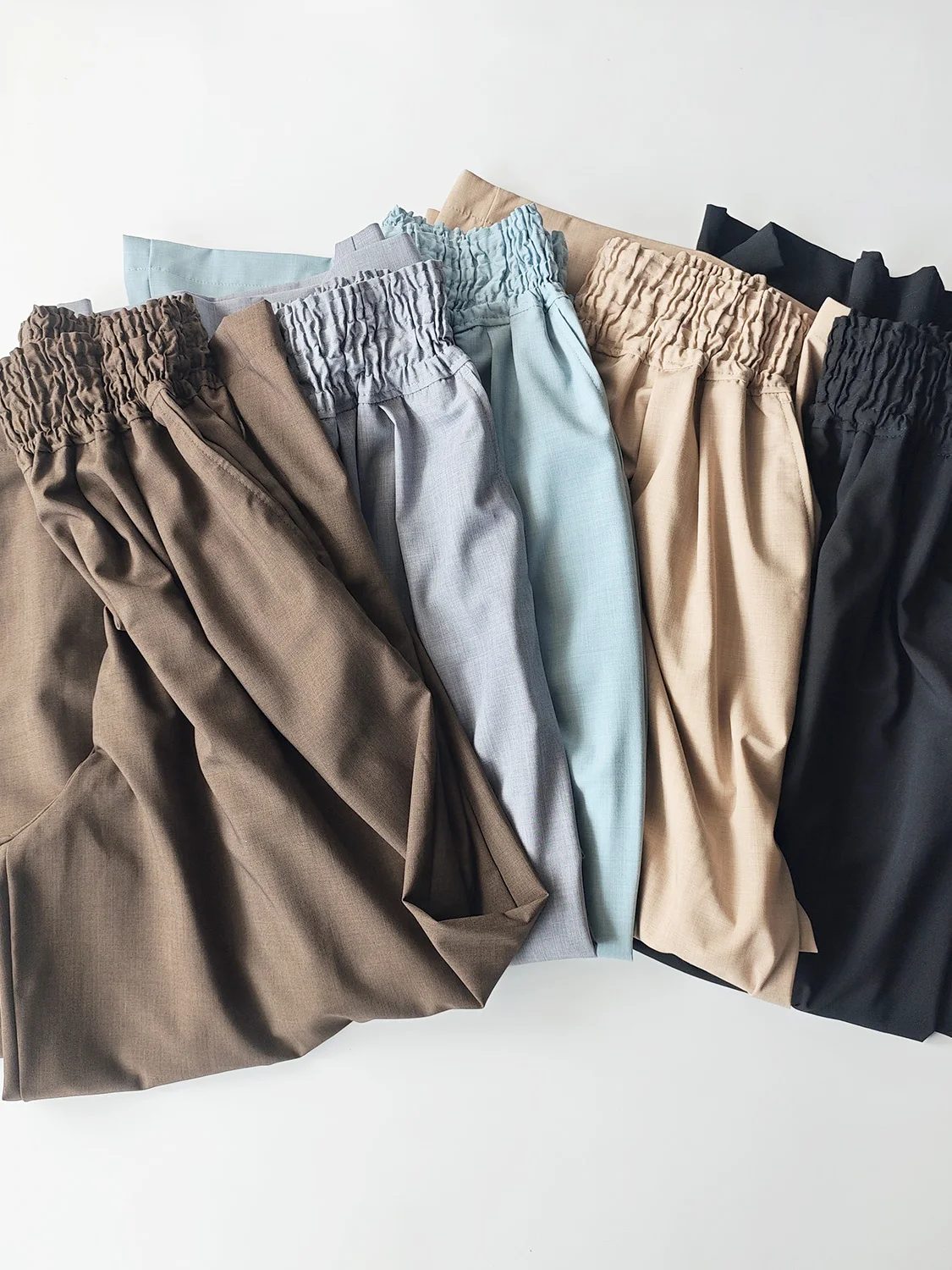 Japońskie eleganckie spodnie damskie z wysokim stanem, proste nogawki, szerokie nogawki, modne spodnie codzienne na wiosnę i lato z elastyczną talią.