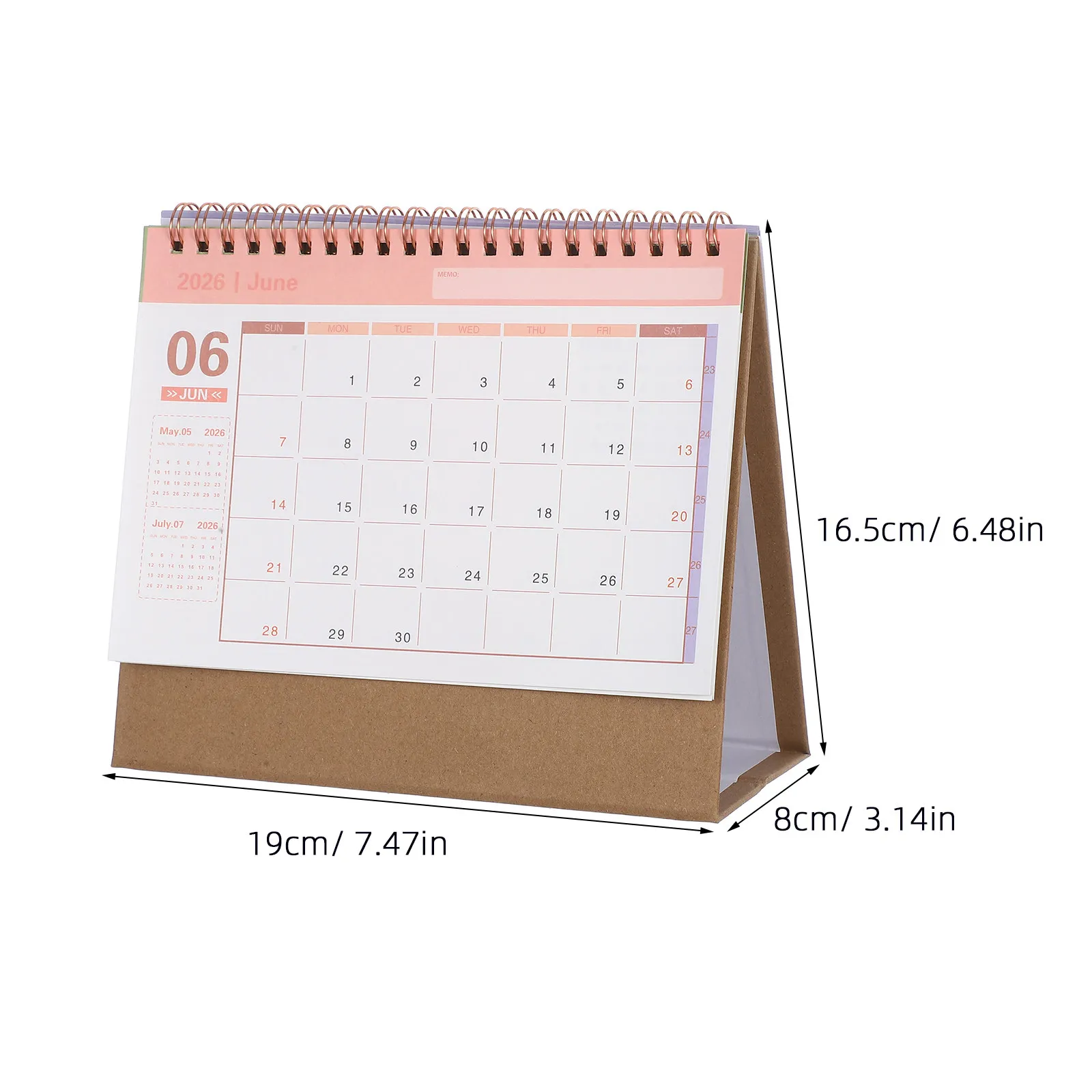 2026 Desktop Calendar Mini Standing Flip Design Compact Space-Saving Monthly Planner Thick Paper for Scheduling Notes Reminders