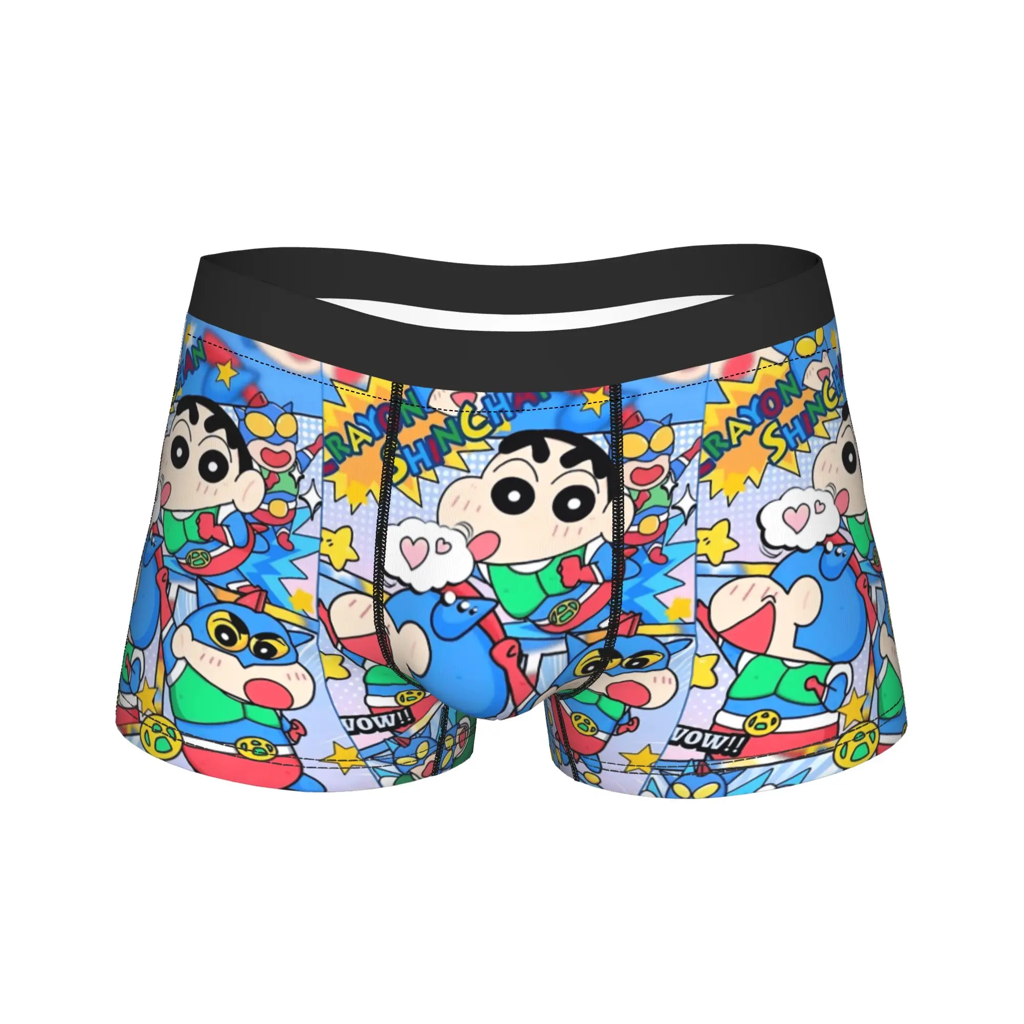 Crayon Shin-chan Underwear  Male Underpants Custom DIY Soft Trend Boxershorts Quality Shorts Briefs Plus Size 2XL