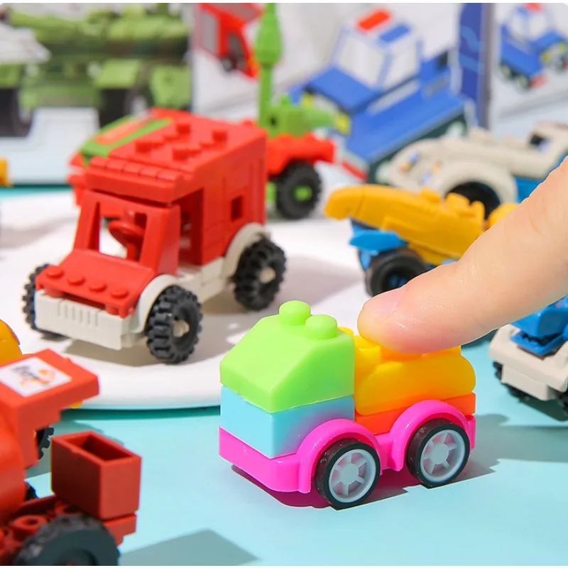 Children's Assembly Block Toy Car &Animal Dinosaurs Boys and Girls DIY Model Kindergarten Developing Hands-on Skills Toy Gifts