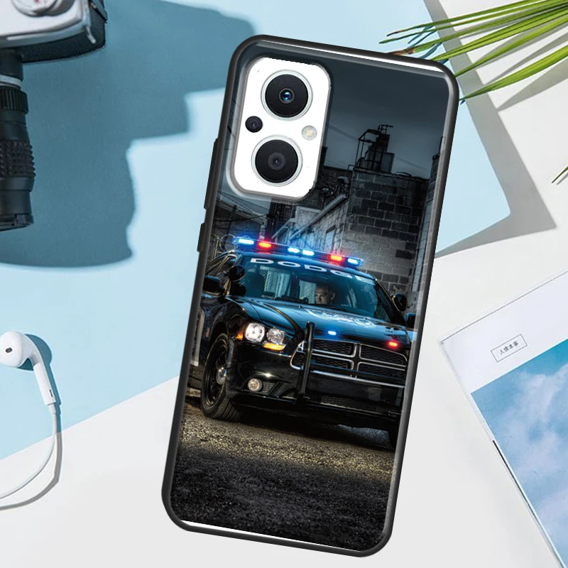 الشرطة سيارات ضوء في الليل جراب هاتف ل ممن لهم رينو 12 12F 13 13F 11 8T 7 8 10 برو ممن لهم البحث X8 X6 برو X3 X5 لايت غطاء