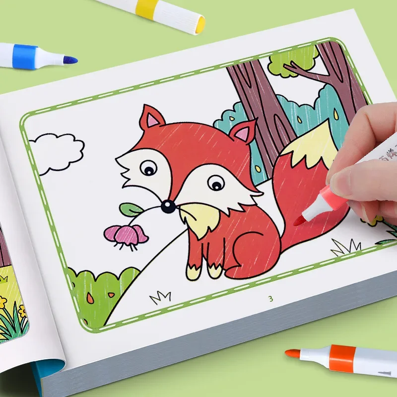 Children's Coloring Book, Graffiti Coloring , Cartoon Animal Drawing  Fun Coloring , Suitable for Children Aged 3-8