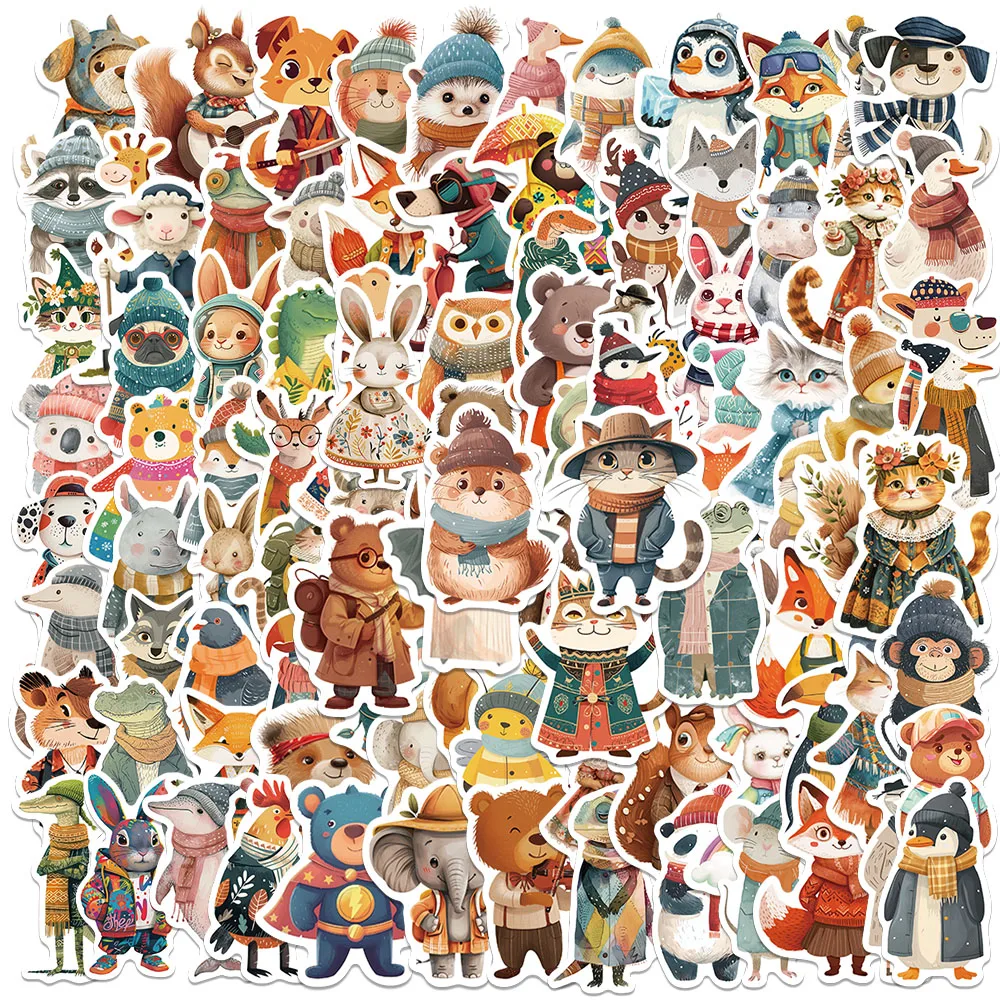 50/100pcs Cute Cartoon Fairy Tale Animals Stickers Decals For Laptop Water Bottle Luggage Notebook Vinyl Waterproof Graffiti