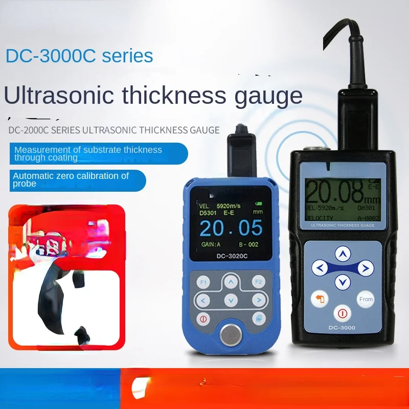 Penetration Coating Thickness Gauge Dc3000c Ultrasonic Thickness Gauge Dc3020c Metal Steel Glass