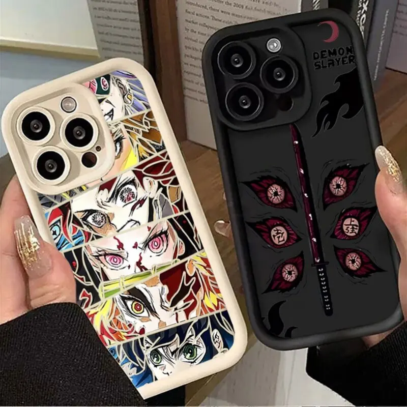 애니메이션 귀멸의 칼날 눈 모양 폰 케이스 (인피닉스 테크노 스파크 30C 10C 20C 10 20 Pro 6 GO 카몬 40 20 30 Pro GT 20 10 30 Pro 커버)