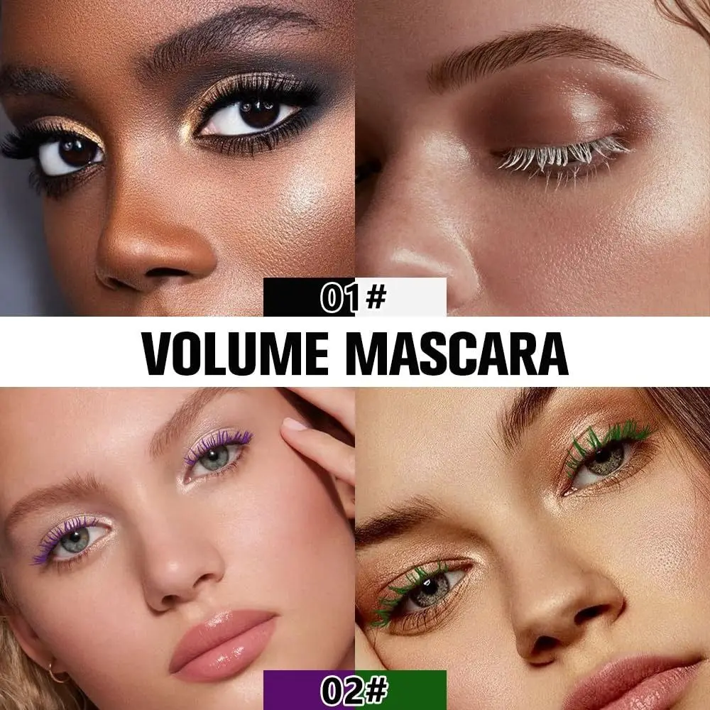 Mascara colorato a prova di sbavature caldo Volumizzante Mascara a doppia testa a lunga durata Allungamento Strumento per il trucco degli occhi Regalo per le donne
