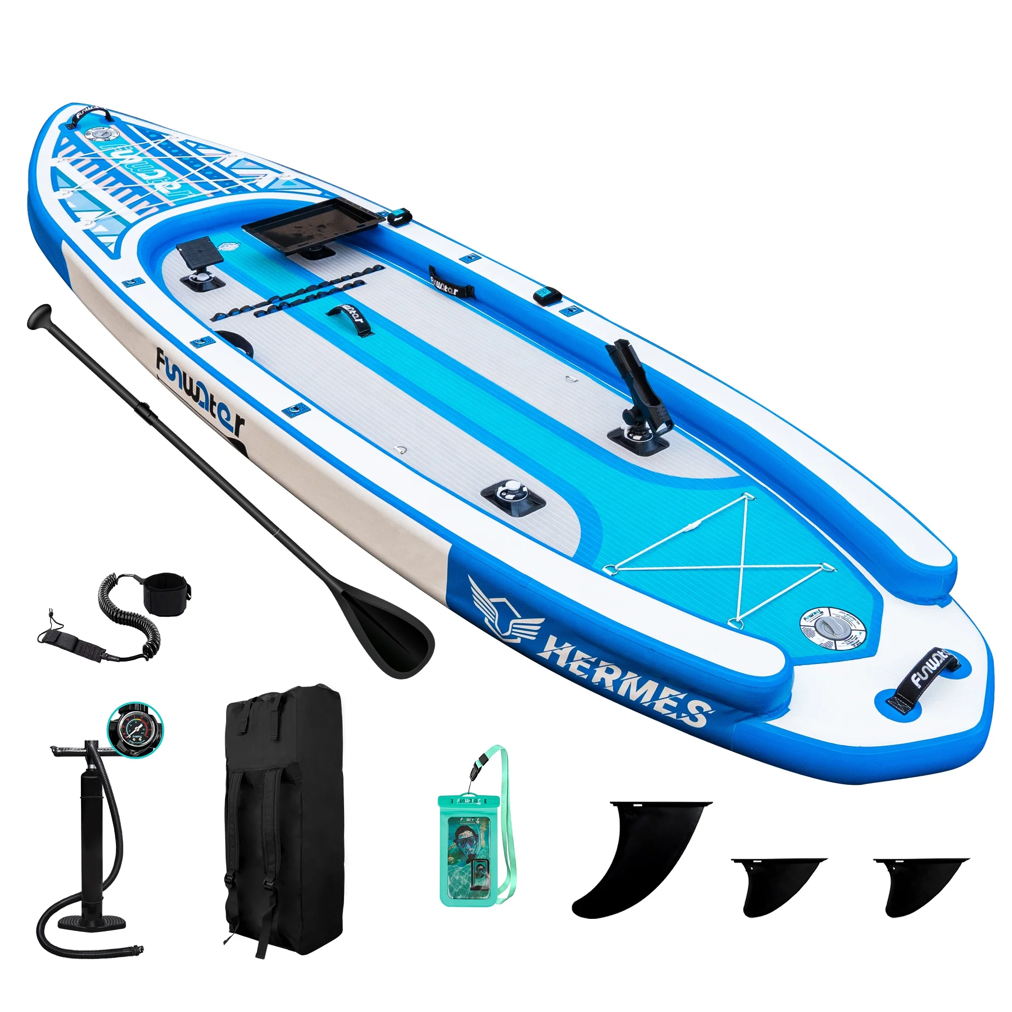 Tavola da surf da pesca con kayak a pedale gonfiabile per sport acquatici con paddle all'ingrosso OEM