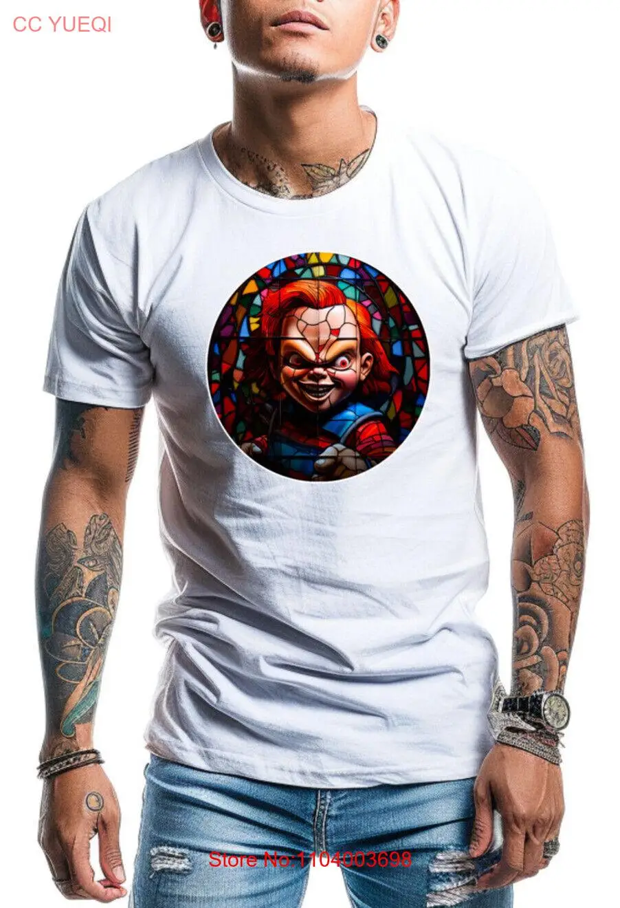 NEW Art Society STAINED GLASS CHUCKY THE GOOD GUY DOLL WHITE Tee Shirt S-5XLARGE