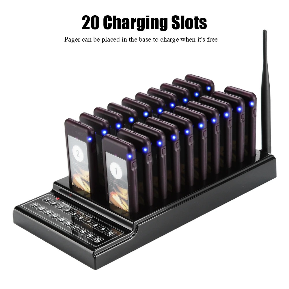 SU-68G Wireless Calling System 20 Channels Guest Paging System 107dBm High Sensitivity Wireless Queue Calling System