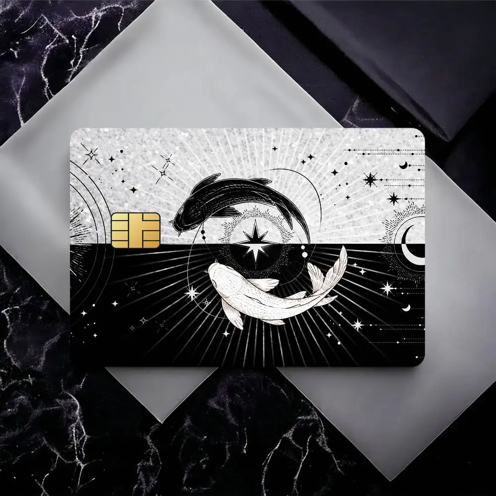Taiji Yin Yang Fish Film Skin Card Sticker For Bank Bus Metro Credit Debit Card Waterproof