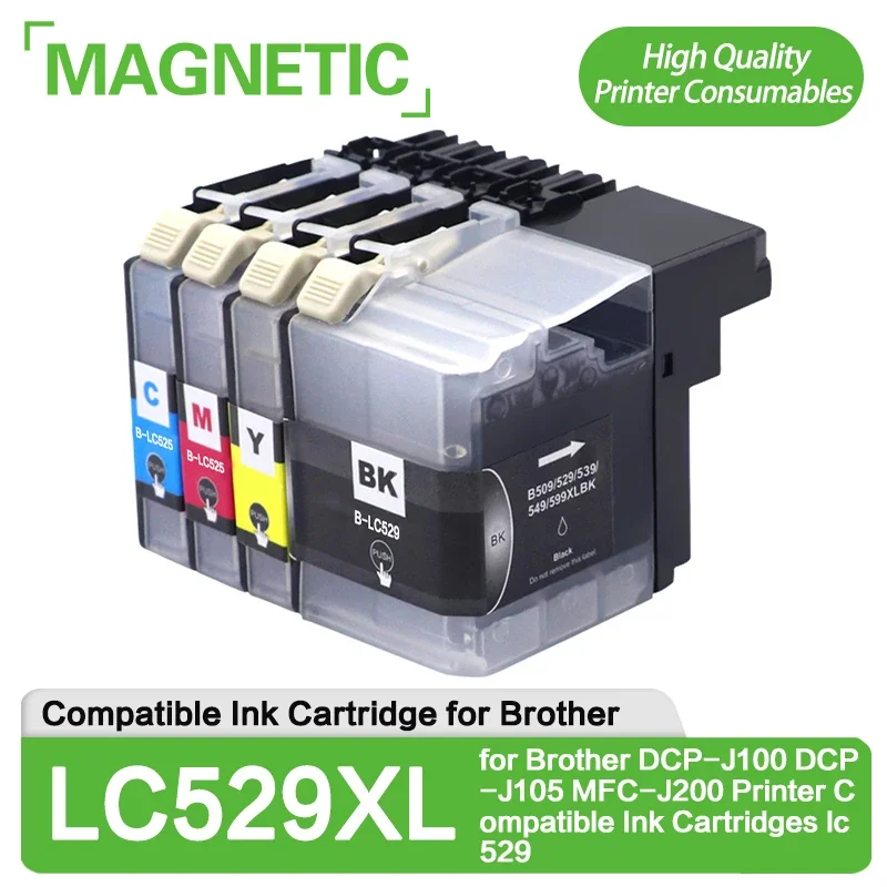 LC529 LC529XL Compatible Full Ink Cartridge for Brother LC529 LC 529 DCP-J100 DCP-J105 MFC-J200 Printer High Quality 4PK