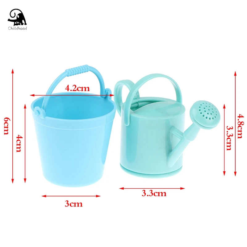 1Set Dollhouse Miniature Bucket Watering Can Model Plant Watering Tool Miniature Furniture Kitchen Living Room Garden Decor Toy