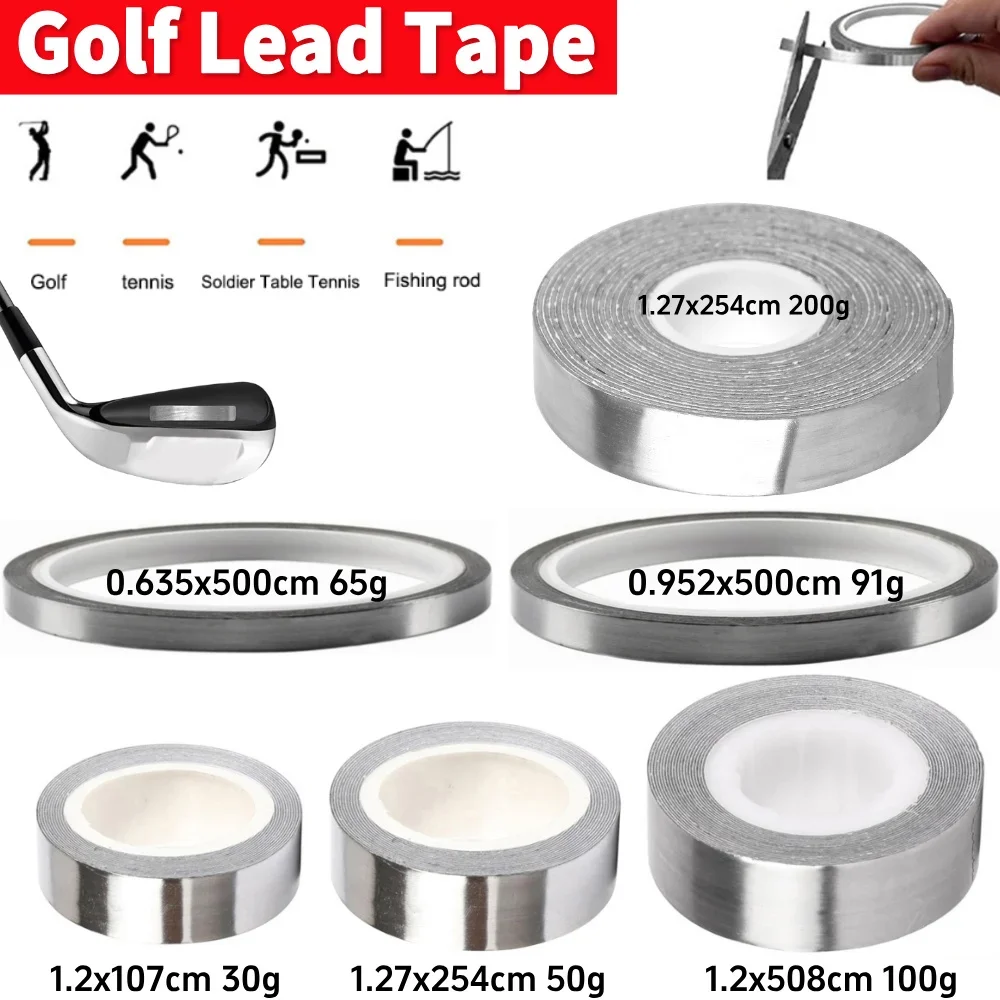 

1 рулон свинцовой ленты высокой плотности для гольфа 30 г 50 г 60 г 90 г 100 г 200 г самоклеящаяся для тенниса, бадминтона, ракетки, клюшек для гольфа