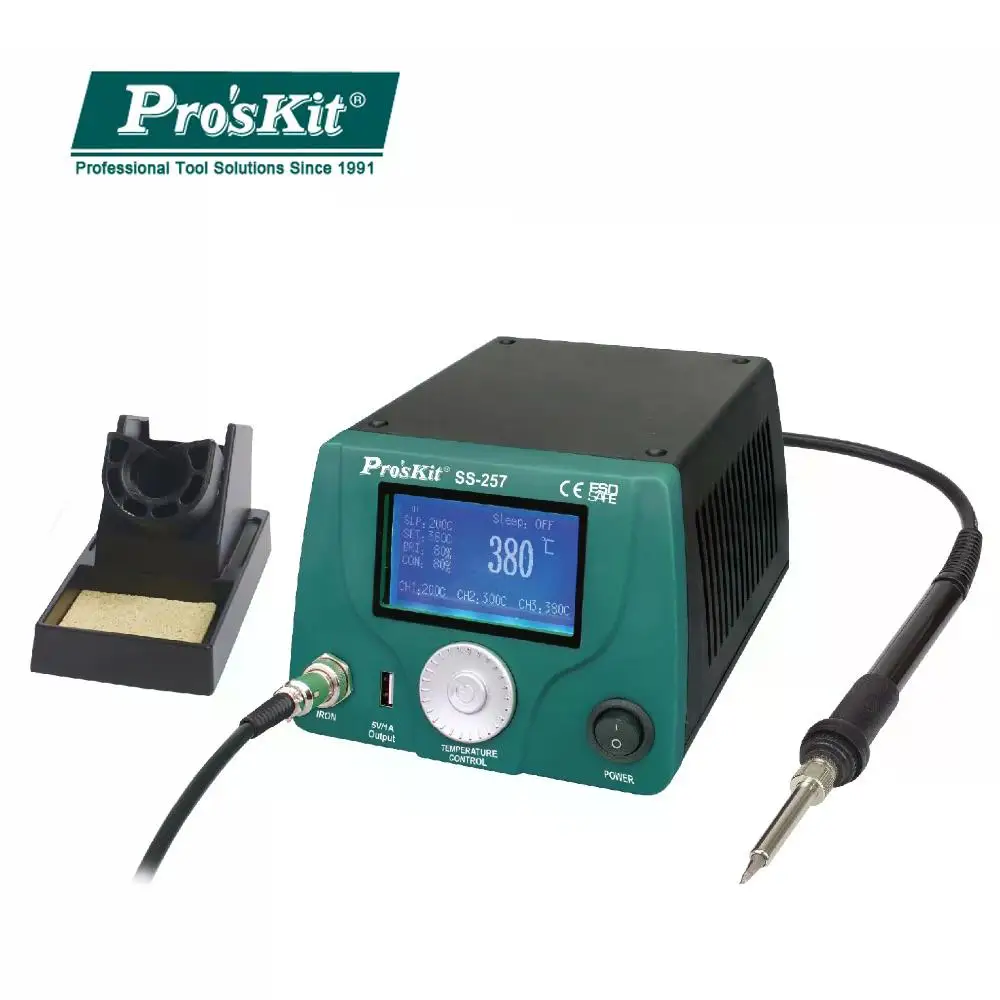 Pro'sKit SS-257H LCD intelligent temperature control digital display welding table 75W constant temperature soldering iron