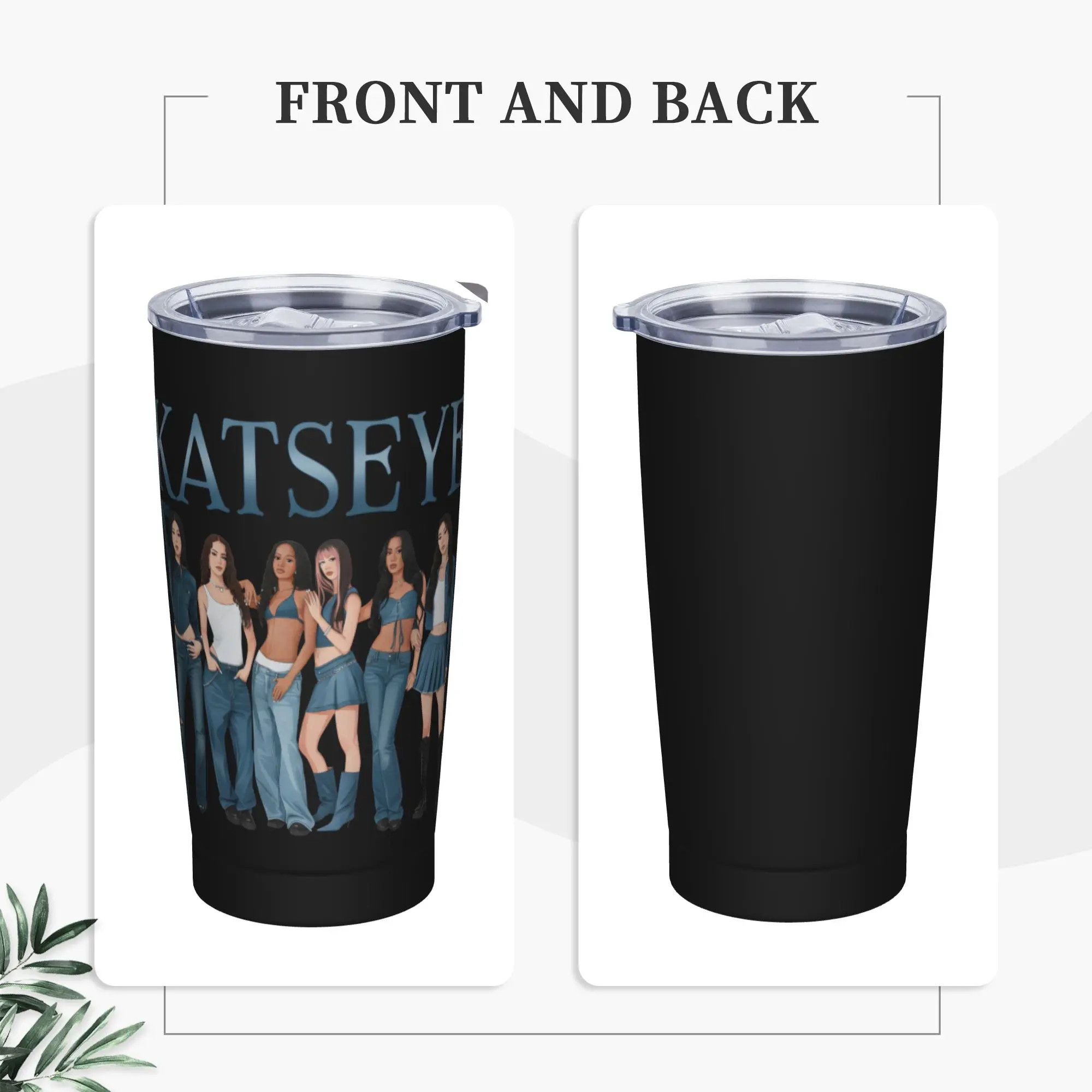 Stainless Steel Tumbler Katseye Kpop Girl Group Coffee Mug  Leakproof Hot Drinks Car Mugs Travel Water Bottle