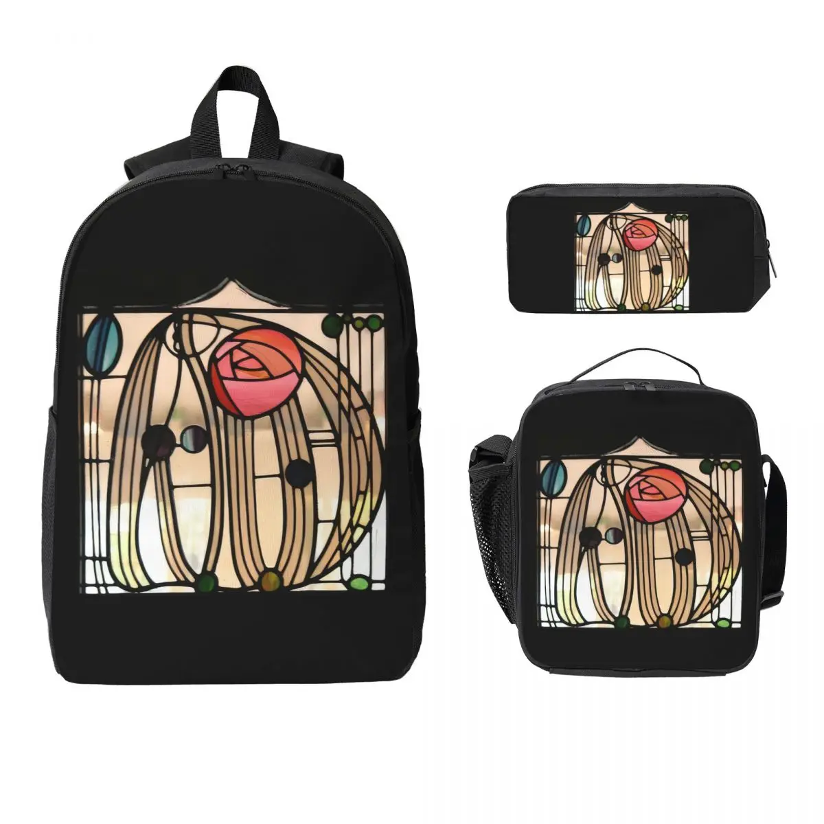 

Charles Rennie Mackintosh Backpack Boys Girls BookBag School Bag Laptop Shoulder Bags 3ps Insulated Lunch Bag Pencil Case