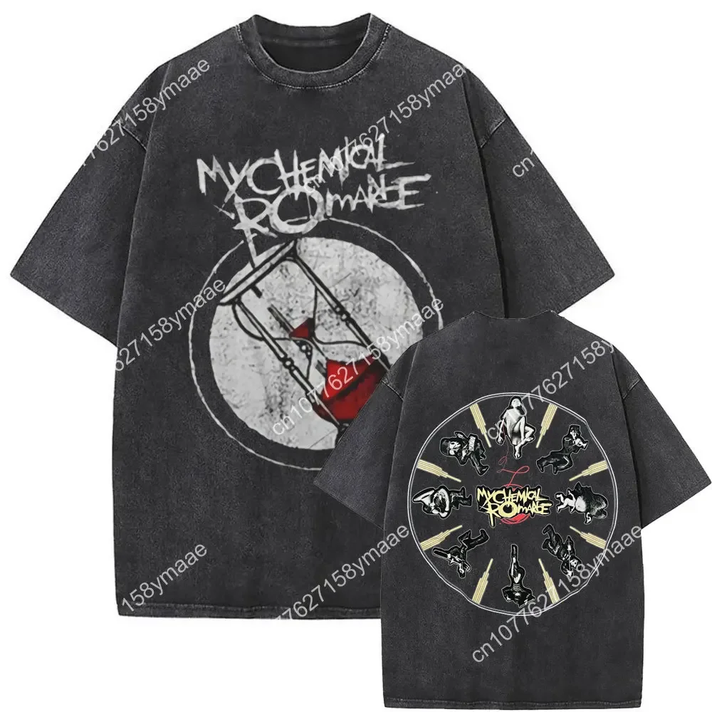 Washed Vintage Rock Band My Chemical Romance Long Live The Black Parade Graphic T Shirt Men Women Oversized Punk Emo T-shirts