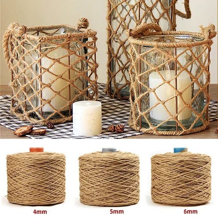 2/3/4mm 100M Natürliches Jute-Seil Schnur Bindfaden Band Bastelmaterial DIY Hochzeit Jutefaden Handgemachtes Nähgarn Party Weihnachten Heimdekoration – Detail 10
