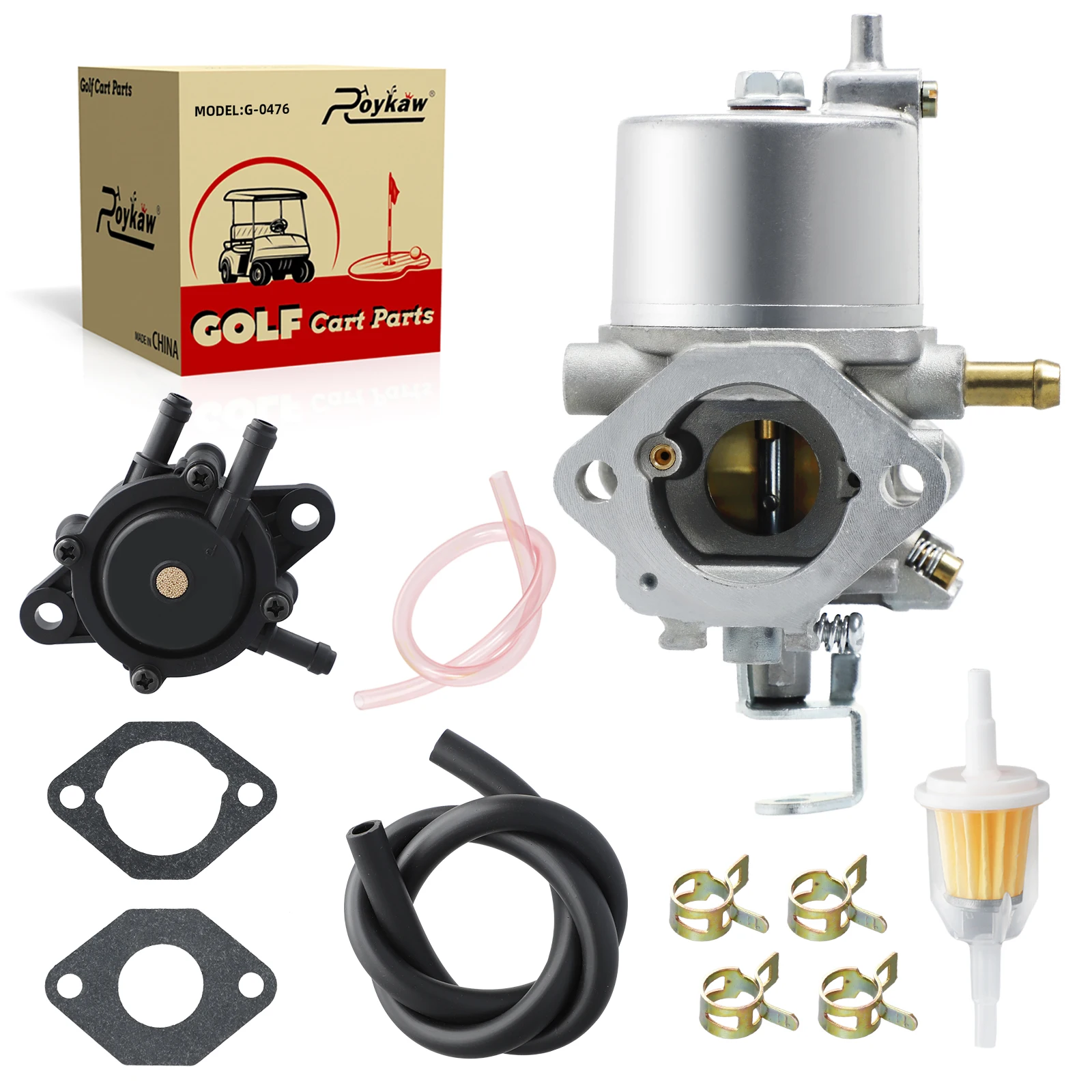 Roykaw Golf Cart Carburetor Kit Fit for Club Car DS/Precedent/Turf/Carryall w/ FE290 Kawasaki Engines 1998-up Gas, OEM# 1016438