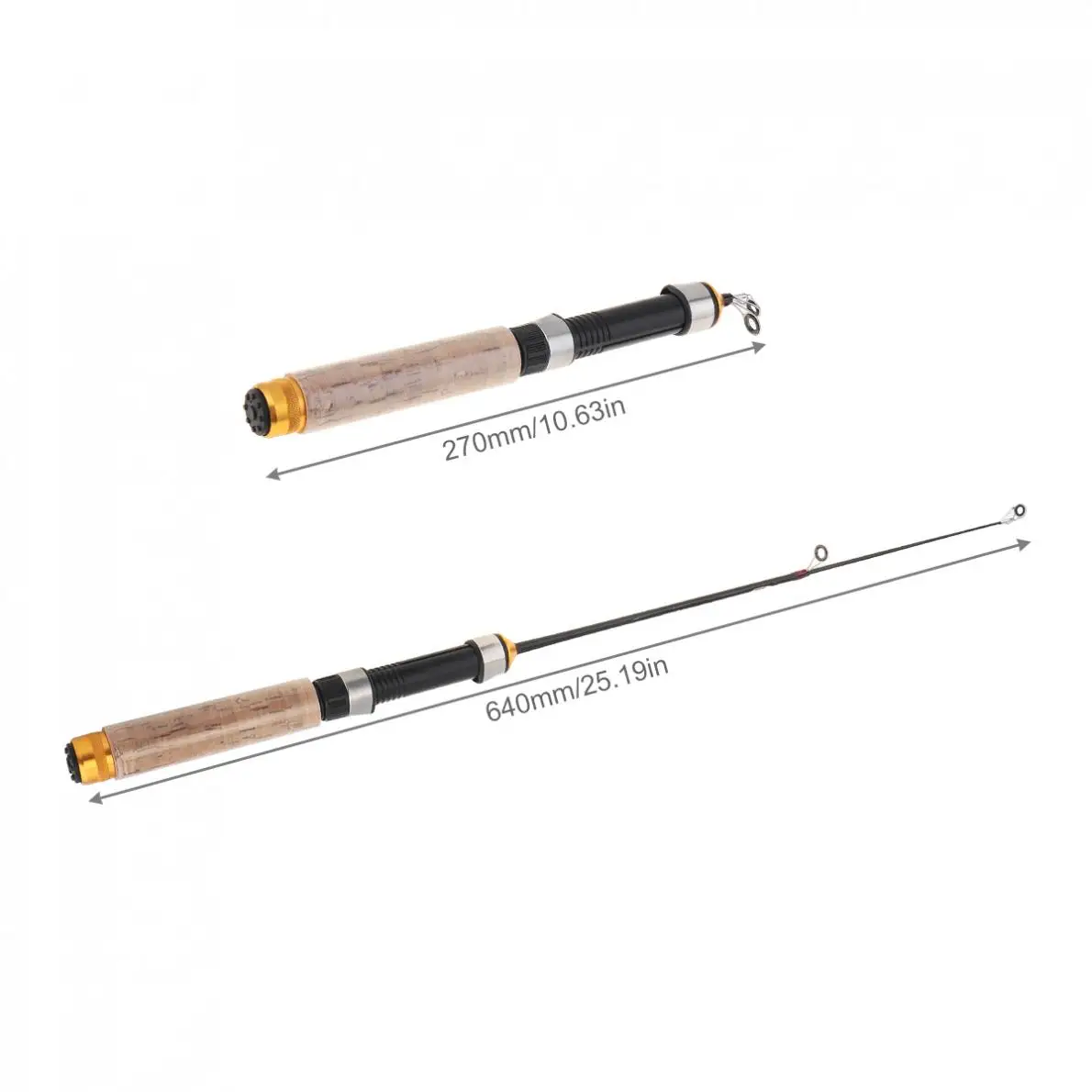 Telescopic Winter Ice Fishing Rod Ultra-light 64cm Shrinkable Fishing Pole Strong and Durable Good Elasticity