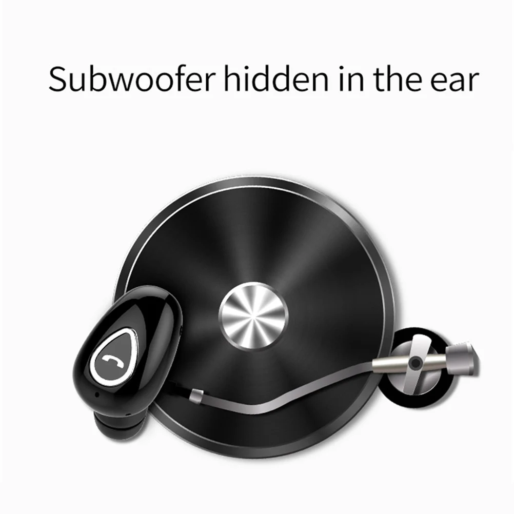 

Wireless In-Ear Earphones Black Mini Invisible Headphones Sports Daily Use Power Display Voice Control Call Music