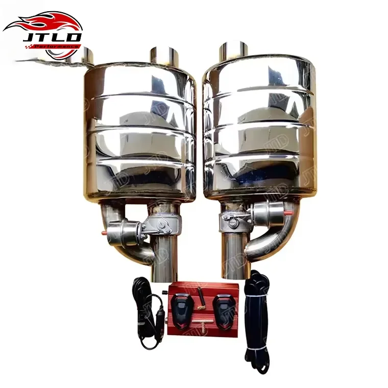 JTLD 201SS Stainless Steel 2.5'' 63mm Performance Universal Exhaust Muffler Vacuum Valve With Controller Pneumatic