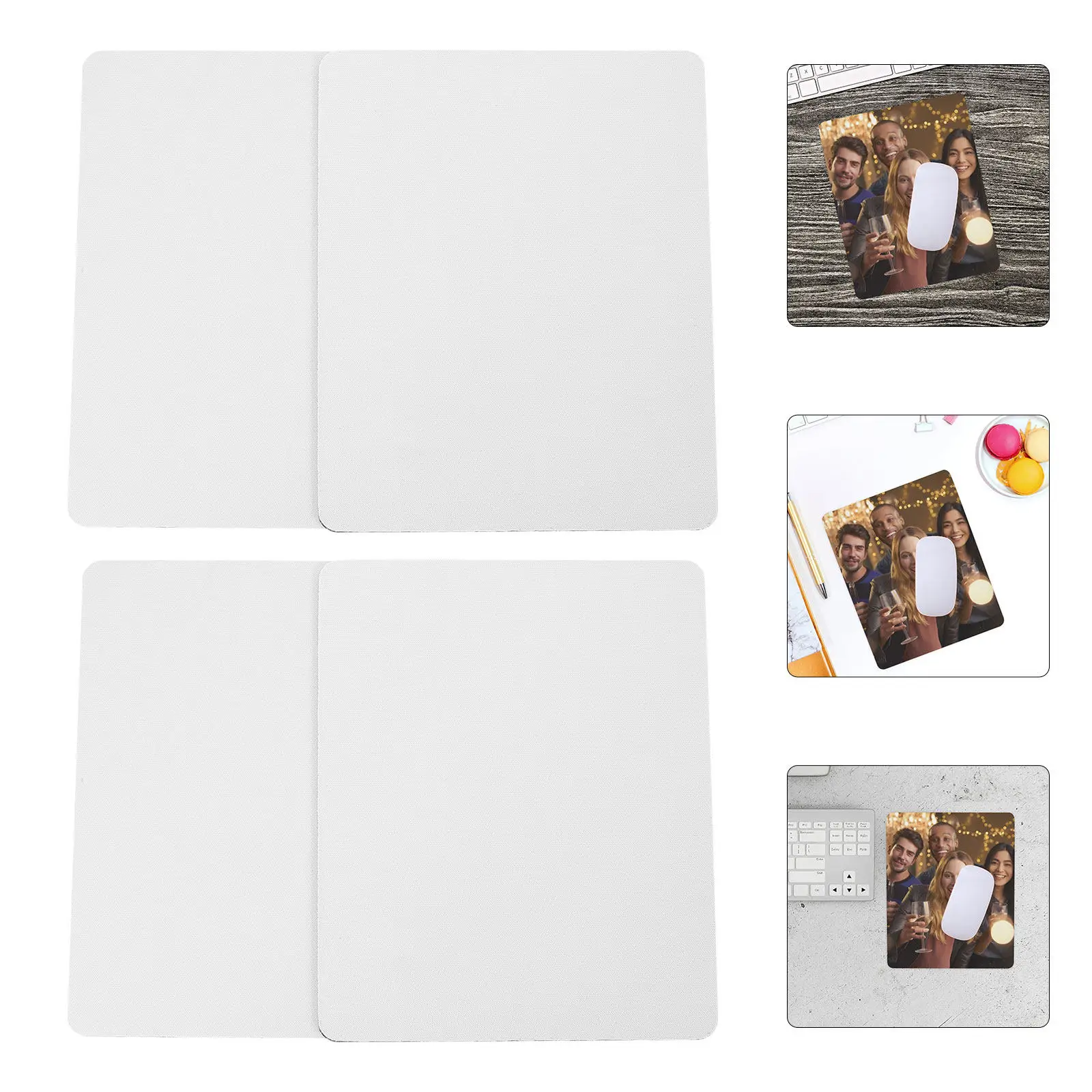 

5Pcs Sublimation Blank Mouse Pad Large Size 9x7.5inch Rubber Backing Non-Slip for Laptop Pc Desktop Office Home DIY Gifts